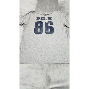 Victoria's Secret XS Grey 86 Campus Cotton Off The Shoulder Tee NWT